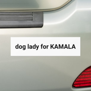 Hundedame für Kamala minimalistisch-witziges Weiß Autoaufkleber