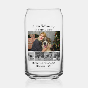 Hundedenkenmal 5 Foto-Collage Haustier-Tribut Dosenglas