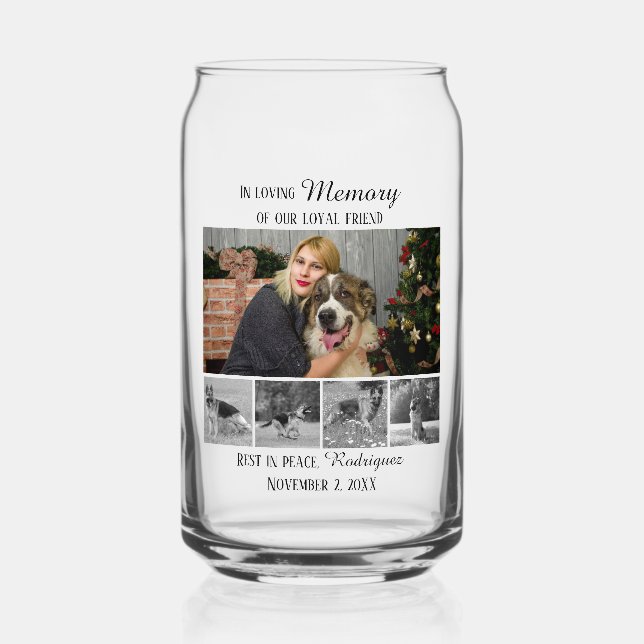 Hundedenkenmal 5 Foto-Collage Haustier-Tribut Dosenglas (Vorderseite)