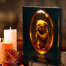 Hundedenkenmal-Fotoblock - Englische Bulldogge Fotoblock