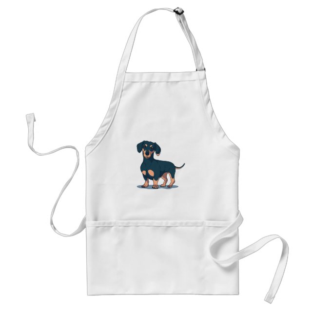 Hundedesign für coole Schwarze Dackel Schürze (Vorne)