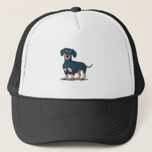 Hundedesign für coole Schwarze Dackel Truckerkappe