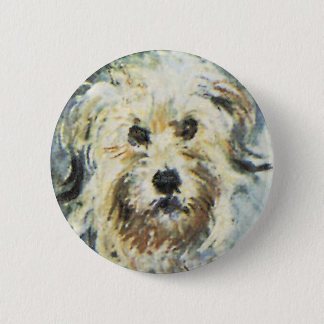 Hundedetail von Claude Monet-Malen Button (Vorderseite)