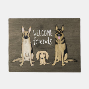 Hundefamilie Begrüßungsmatte Fußmatte