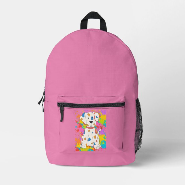 Hundefarbe Bedruckter Rucksack (Vorderseite)