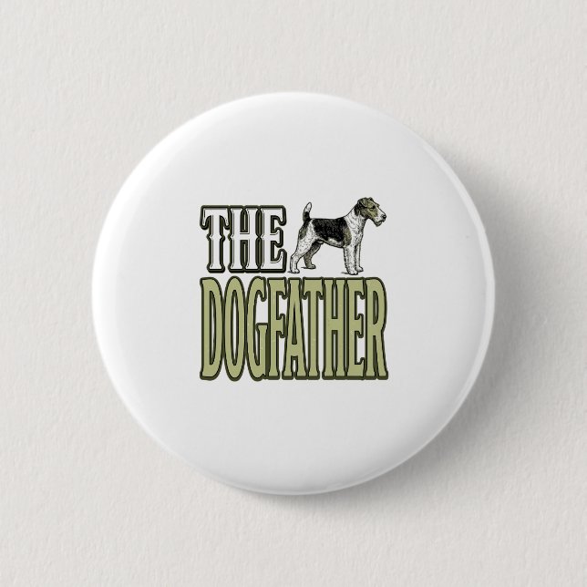 Hundefather Terrier Vintage Gravur Shirt Design_ Button (Vorderseite)