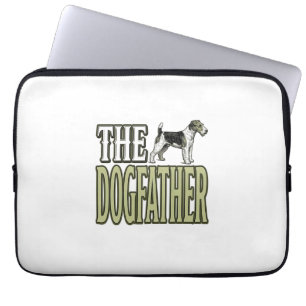 Hundefather Terrier Vintage Gravur Shirt Design_ Laptopschutzhülle
