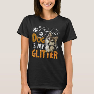 Hundefeuer ist mein Glitzer sibirischer Husky T-Shirt