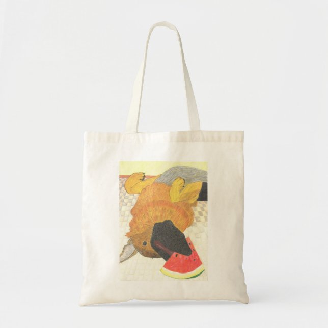 Hundeflocke und Wassermelonentasche Tragetasche (Vorne)