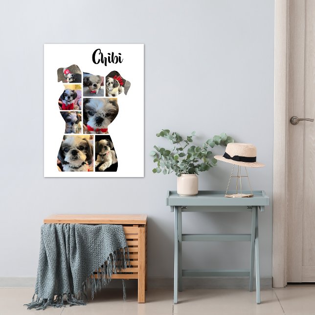 Hundeform-Foto-Collage-Poster Poster (Dog photo collage poster)