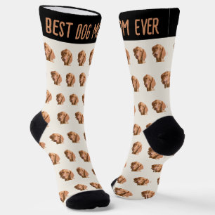 Hundefoto-Muster Elfenbeinbraun Beste Hundemama Al Socken