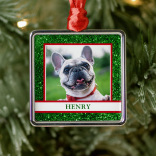 Hundefoto ornament aus metall