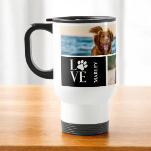 Hundefreund 4-Foto-Collage Personalisiertes Hausti Reisebecher