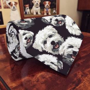 Hundefreund Hunde Retro Maßanzug Krawatte