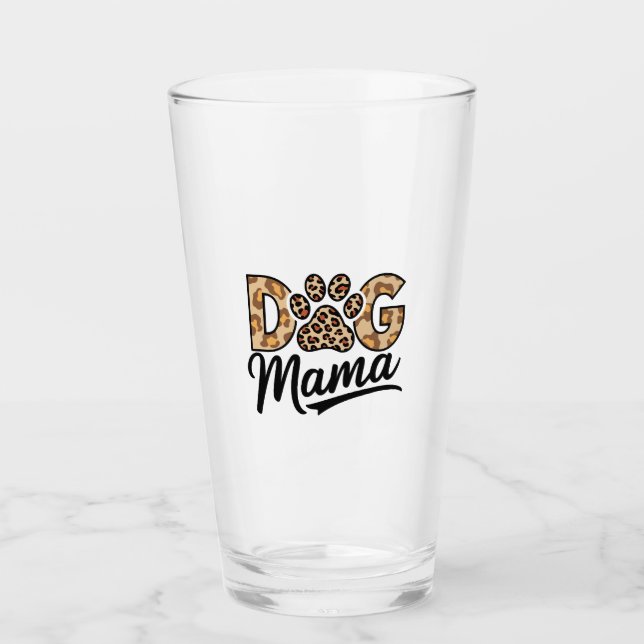 Hundefreund Leopardendruck Pfote Glas (Vorderseite)
