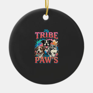 Hundefreund Mein Stamm Hat Pfoten Keramik Ornament