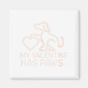 Hundefreund Mein Valentinstag hat Pfoten  Magnet