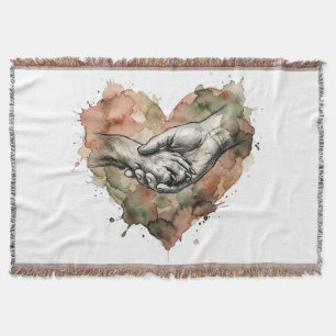 Hundefreund Mensch-Tier-Bindung Aquarell-Herz Decke