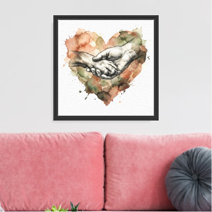Hundefreund Mensch-Tier-Bindung Aquarell-Herz Leinwanddruck