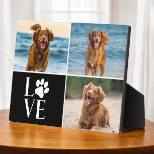 Hundefreund Pfoten Haustiere Modern 3 Foto Collage Fotoplatte