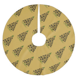 Hundefreund Pfotenabdruck Weihnachtsbaum 6 Polyester Weihnachtsbaumdecke