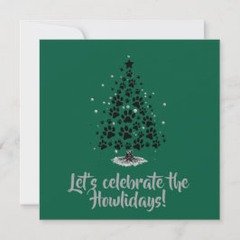 Hundefreund Pfotenabdruck Weihnachtsbaum Einladung