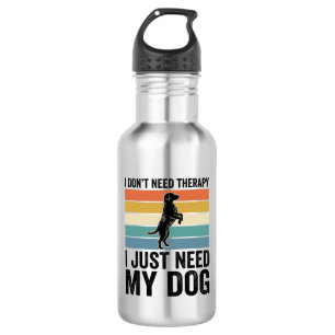 Hundefreund-Therapie-Zitat Vintage-Gravur-Design_1 Edelstahlflasche