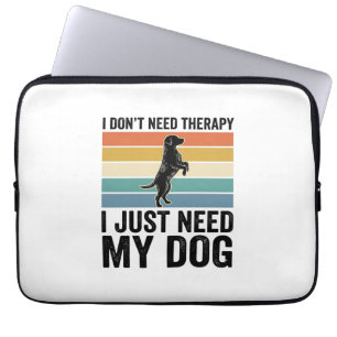Hundefreund-Therapie-Zitat Vintage-Gravur-Design_1 Laptopschutzhülle
