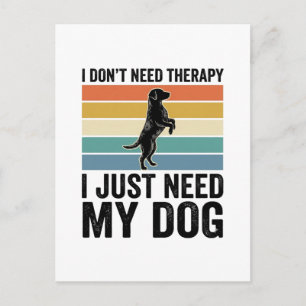 Hundefreund-Therapie-Zitat Vintage-Gravur-Design_1 Postkarte