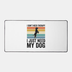 Hundefreund-Therapie-Zitat Vintage-Gravur-Design_1 Schreibtischunterlage
