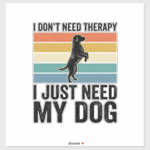 Hundefreund-Therapie-Zitat Vintage-Gravurdesign_1 Aufkleber