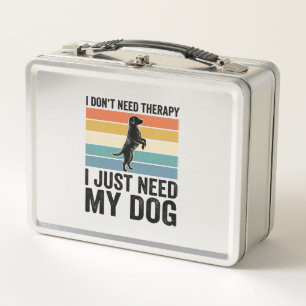 Hundefreund-Therapie-Zitat Vintage-Gravurdesign_1 Metall Brotdose