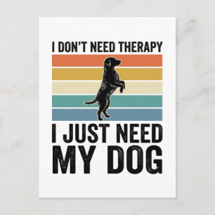 Hundefreund-Therapie-Zitat Vintage-Gravurdesign_1 Postkarte
