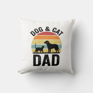 Hundefreund und Katzenpapa Vintage Haustierliebhab Kissen