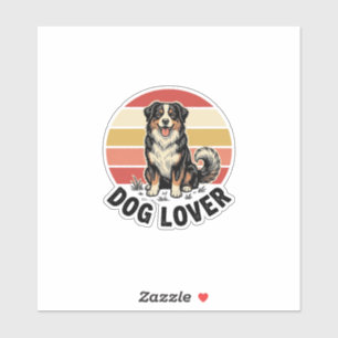 Hundefreund Vintage Gravur Süßer Hund Sonnenunterg Aufkleber