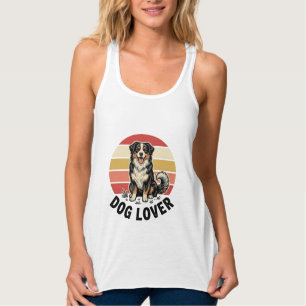 Hundefreund Vintage Gravur Süßer Hund Sonnenunterg Tank Top