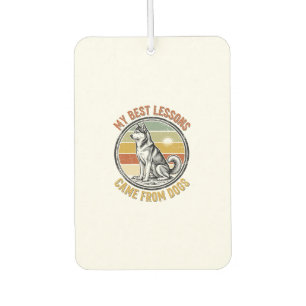 Hundefreund Vintage-Shirt mit weiser Husky-Prägung Autolufterfrischer