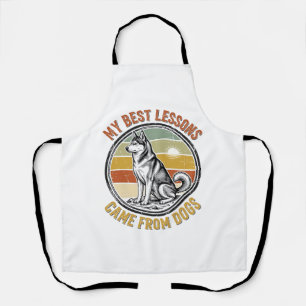 Hundefreund Vintage-Shirt mit weiser Husky-Prägung Schürze