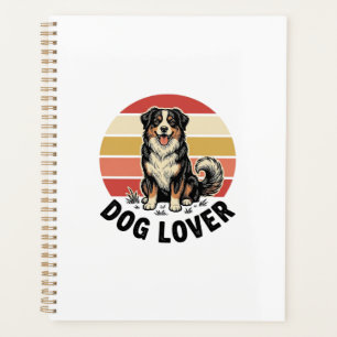 Hundefreund Vintage-Stich Cuter Hund Sonnenunterga Planer