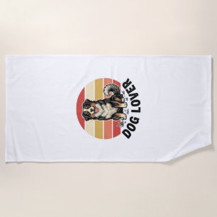 Hundefreund Vintage-Stich Cuter Hund Sonnenunterga Strandtuch