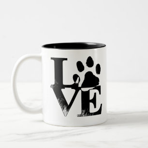 Hundefreunde der Welpen-Liebe Zweifarbige Tasse