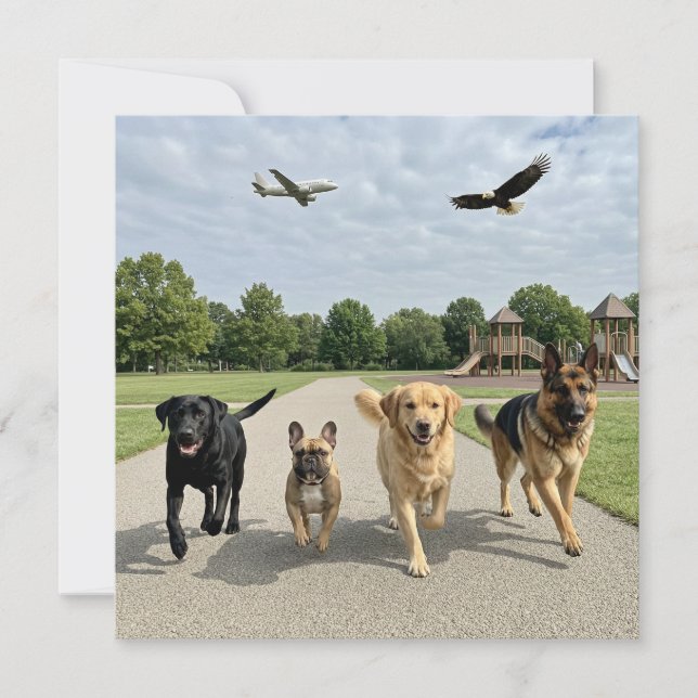 Hundefreunde Einladung (Vorderseite)