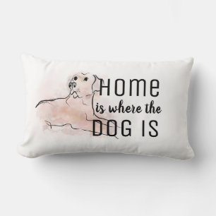 Hundefreunde zitieren Zuhause, wo der Hund ist Lendenkissen