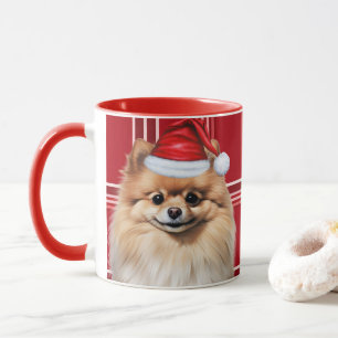 Hundefreundes Pomeranian-Feiertags-Rotkariert Tasse