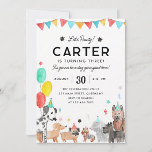 Hundegeburtstag Lass uns feiern Kinderparty Einladung