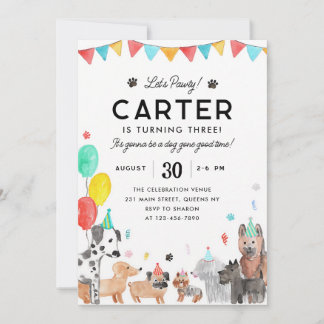 Hundegeburtstag Lass uns feiern Kinderparty Einladung