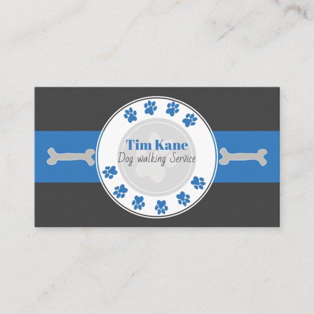 Hundegehendes Tatzen-Druck-Logo Visitenkarte (Vorderseite)