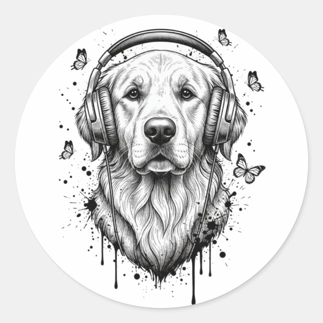 Hundegeschäft Runder Aufkleber (Vorderseite)