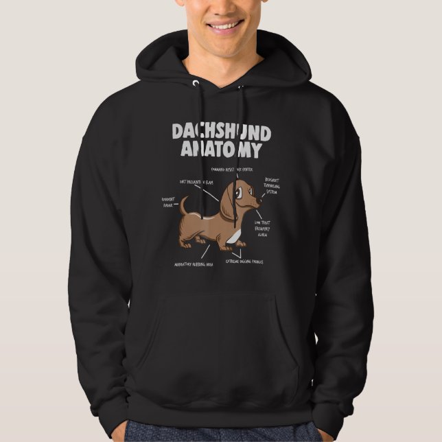Hundegeschenk | Anatomie Dackel Funny Weiner Hoodie (Vorderseite)