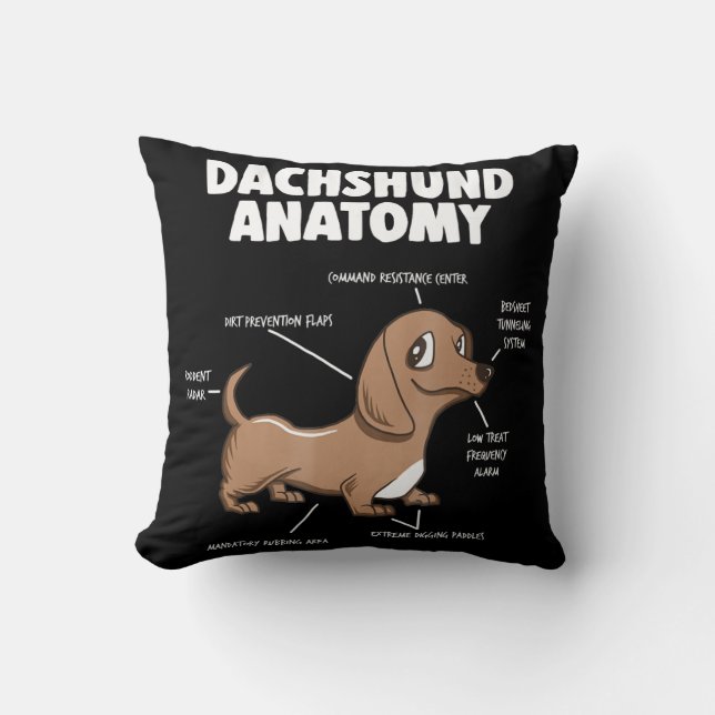 Hundegeschenk| Anatomische Dackel Funny Weiner Kissen (Vorderseite)